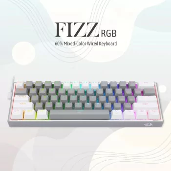 Redragon Fizz K617 Grey and White- RED SWITCH